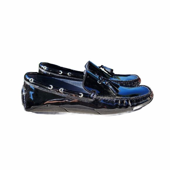 Donald J Pliner Viper 2 Patent Leather Tassel Driving Loafers 13 - Picture 4 of 10